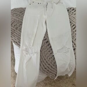 Abercrombie & Fitch white high rise ankle straight jeans Size 4 / 27